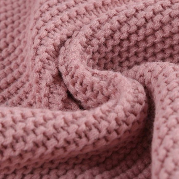 Pink Casual Womens Drop Shoulder Open Front Cable Knit Cardigan - Picture 5 of 5